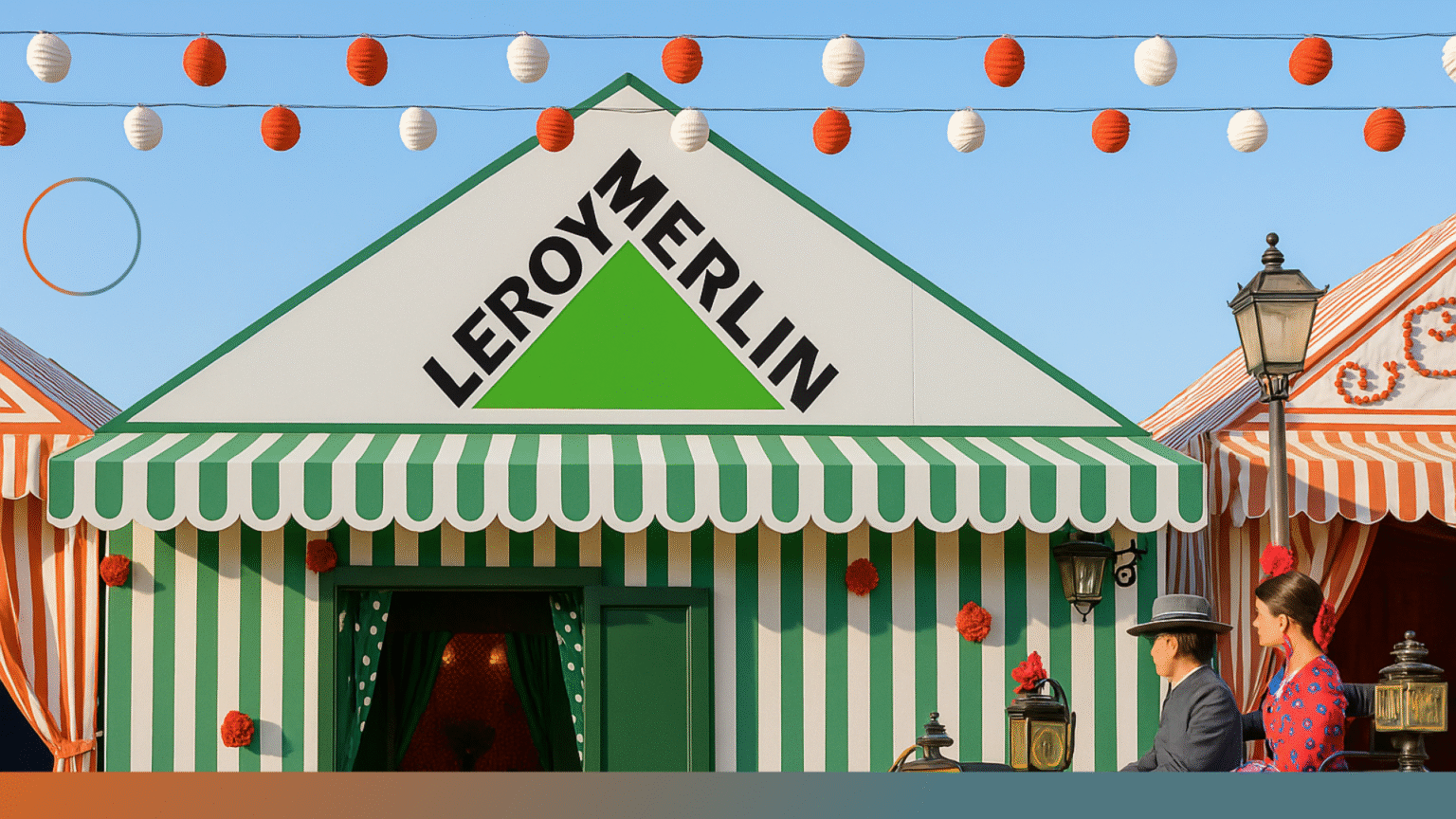 Caseta de Leroy Merlin en la Feria de Abril como parte de una acción creativa de la marca